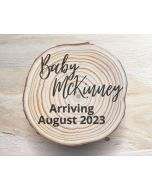 Fancy Cursive Baby Announcement Coaster Set