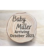 Script Baby Announcement Coaster Set