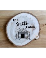 Log Cabin Round Sign